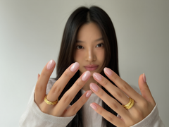 Natural milky short press-on nails