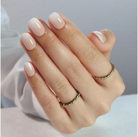 Natural milky short press-on nails