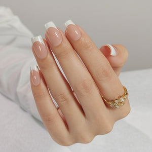 Classic long French press-on nails
