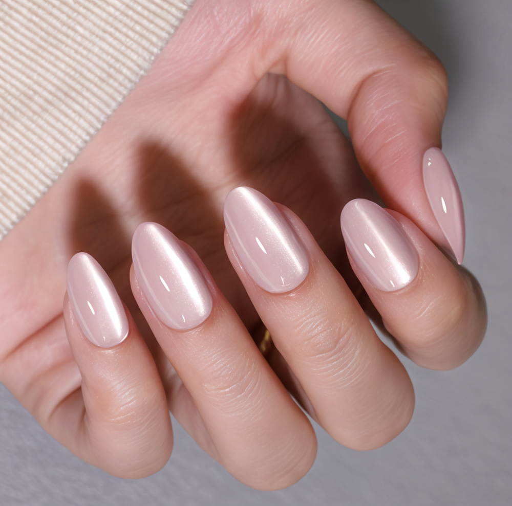 Rose Satin Glow Nails